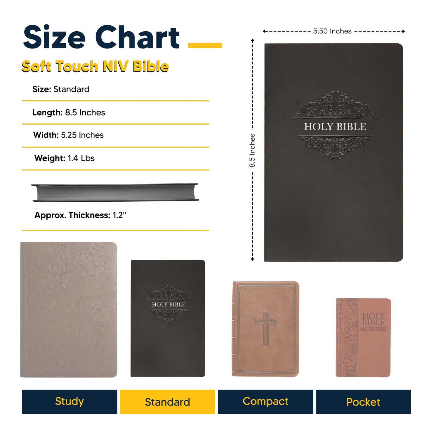 Personalized NIV Thinline Holy Bible Faux Leather Large Print Size | Custom with Name, Date or Text | Gift for Christian & Religious Celebrations | Brown