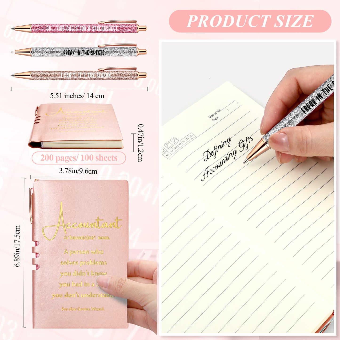 Spakon 5 Pcs Serenity Prayer Recovery Journal Gifts Christian Journal Christmas Sobriety Gifts for Women Leather Notebook 3 Ballpoint Pens with Box for Pastor's Wife Godmother Sunday School, Pink