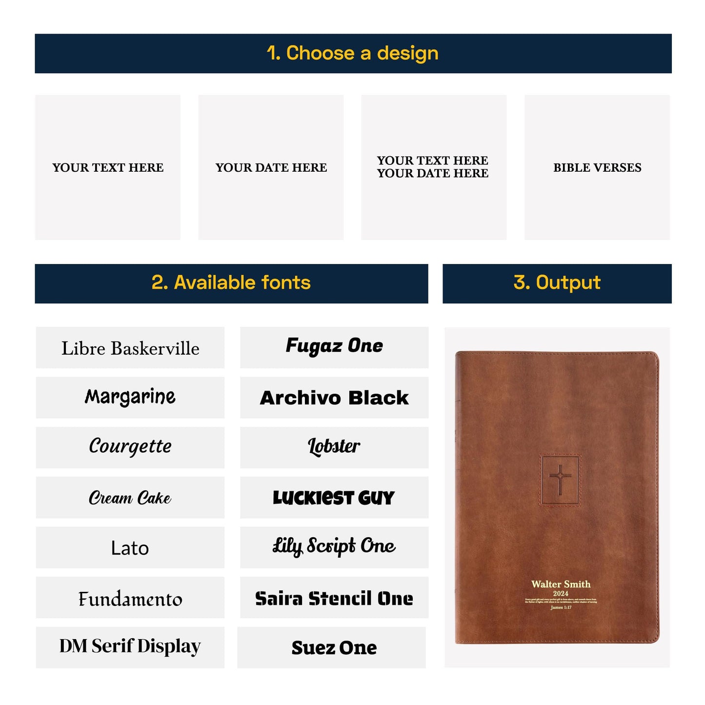 Personalized NIV Thinline Holy Bible Faux Leather Large Print Size | Custom with Name, Date or Text | Gift for Christian & Religious Celebrations | Brown