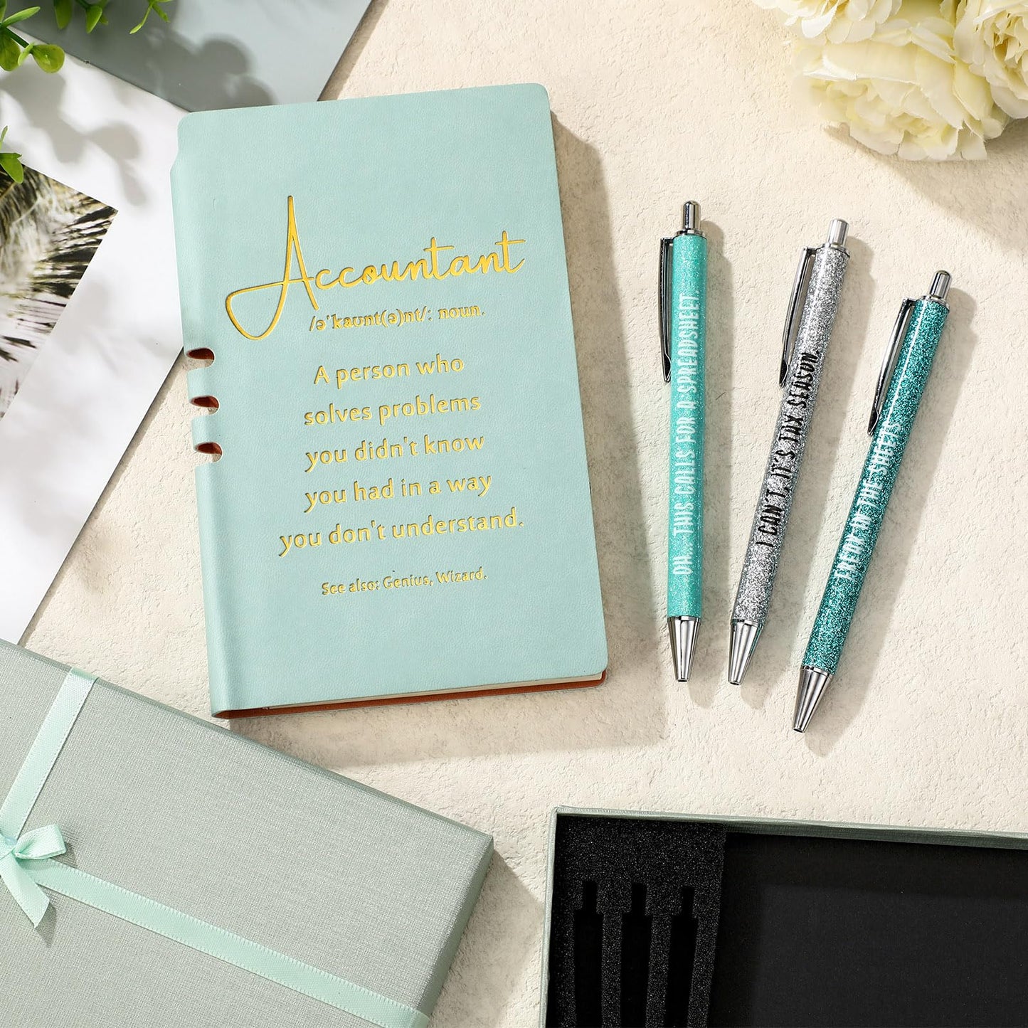 Spakon 5 Pcs Serenity Prayer Recovery Journal Gifts Christian Journal Christmas Sobriety Gifts for Women Leather Notebook 3 Ballpoint Pens with Box for Pastor's Wife Godmother Sunday School, Pink