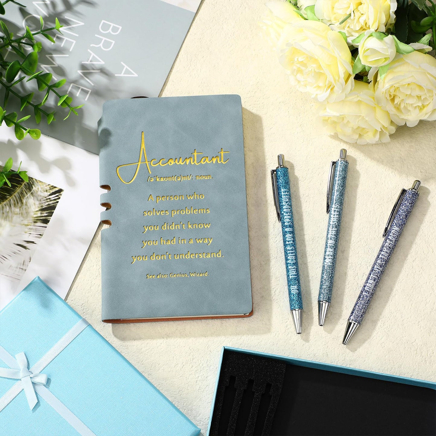 Spakon 5 Pcs Serenity Prayer Recovery Journal Gifts Christian Journal Christmas Sobriety Gifts for Women Leather Notebook 3 Ballpoint Pens with Box for Pastor's Wife Godmother Sunday School, Pink
