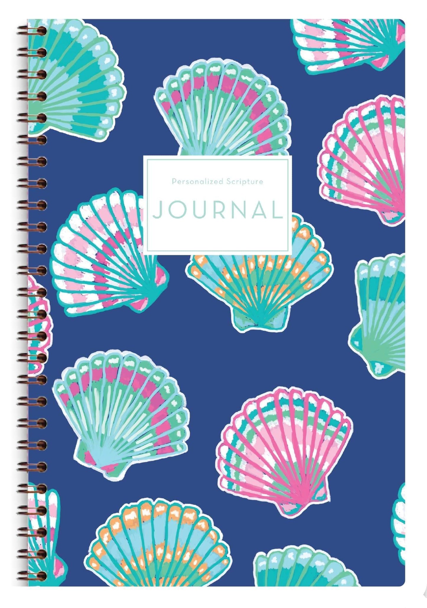 Women's Personalized Scripture Journal - Bible Journal - Prayer Journal For Women - Daily Devotional Custom Journaling Notebook Diary (Navy Floral Cross)