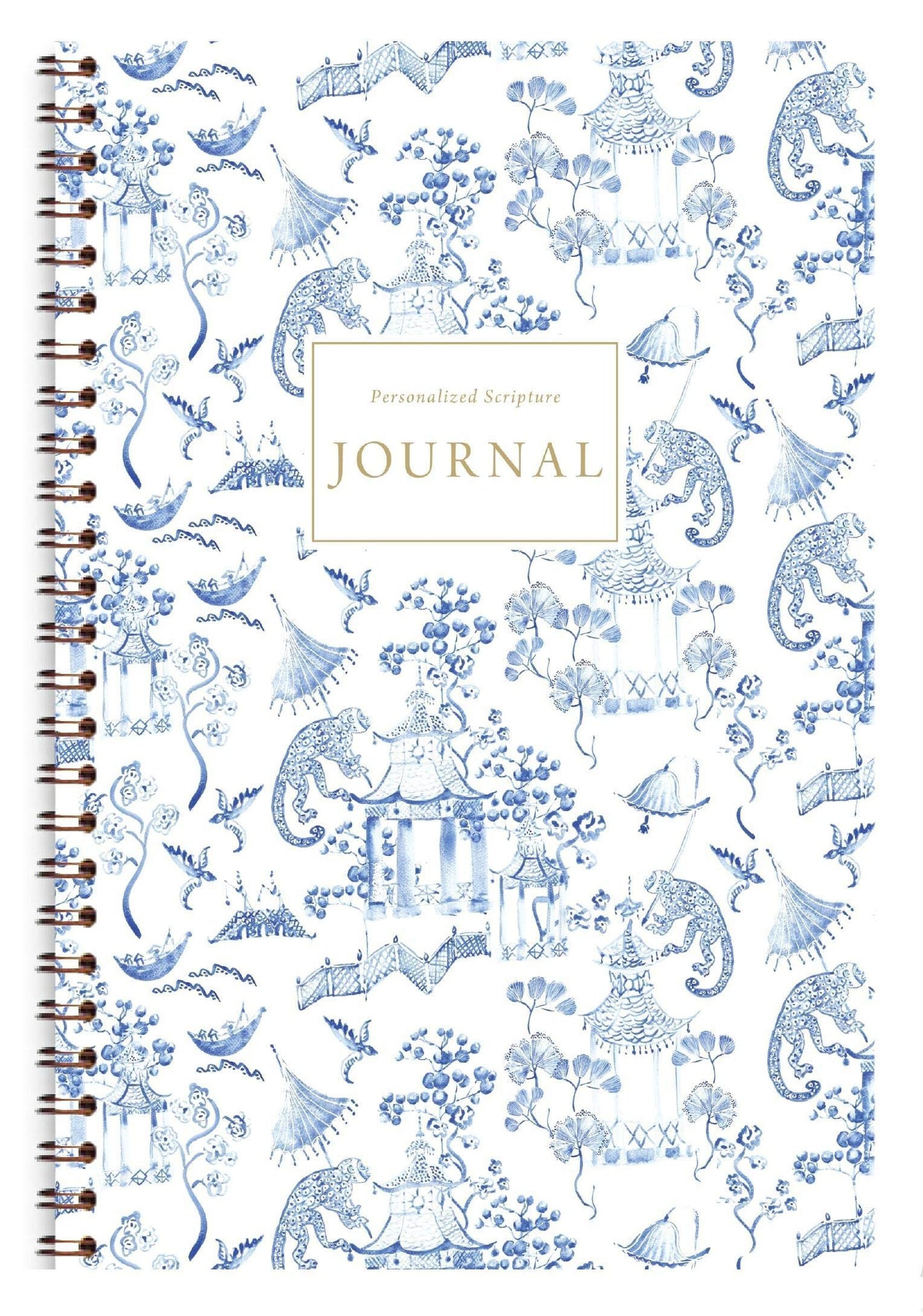 Women's Personalized Scripture Journal - Bible Journal - Prayer Journal For Women - Daily Devotional Custom Journaling Notebook Diary (Navy Floral Cross)