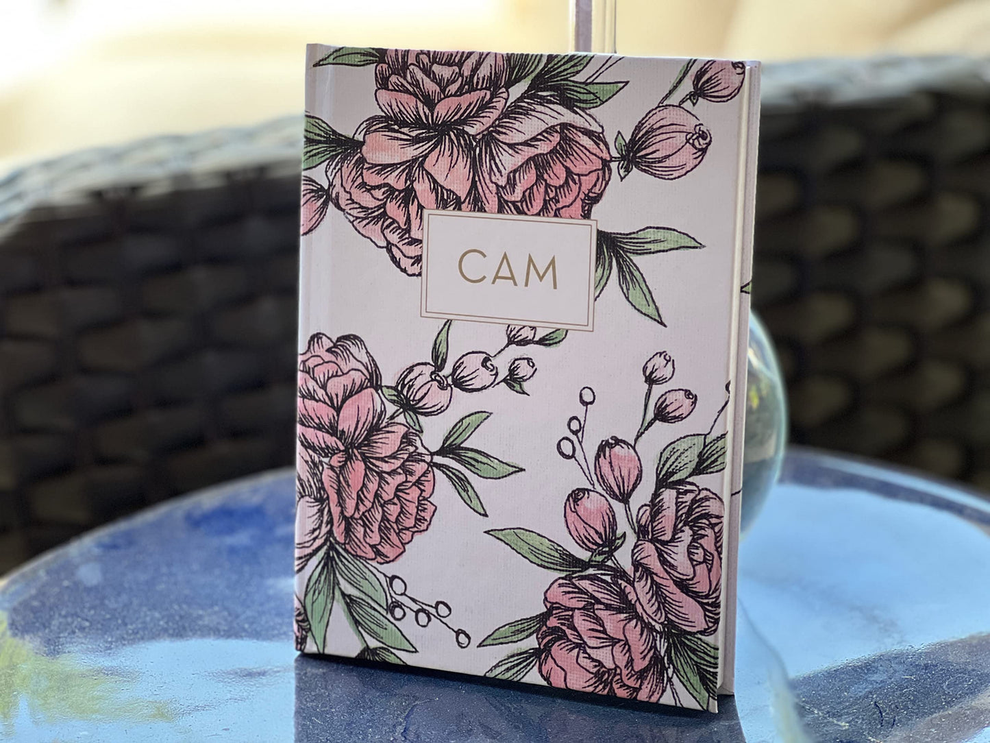 Women's Personalized Scripture Journal - Bible Journal - Prayer Journal For Women - Daily Devotional Custom Journaling Notebook Diary (Navy Floral Cross)