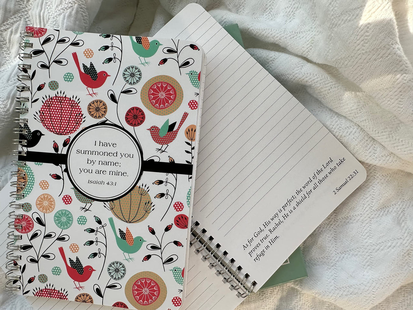 Women's Personalized Scripture Journal - Bible Journal - Prayer Journal For Women - Daily Devotional Custom Journaling Notebook Diary (Navy Floral Cross)
