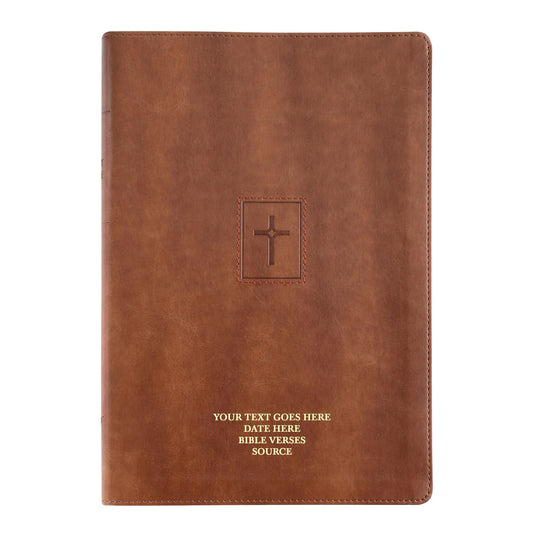 Personalized NIV Thinline Holy Bible Faux Leather Large Print Size | Custom with Name, Date or Text | Gift for Christian & Religious Celebrations | Brown