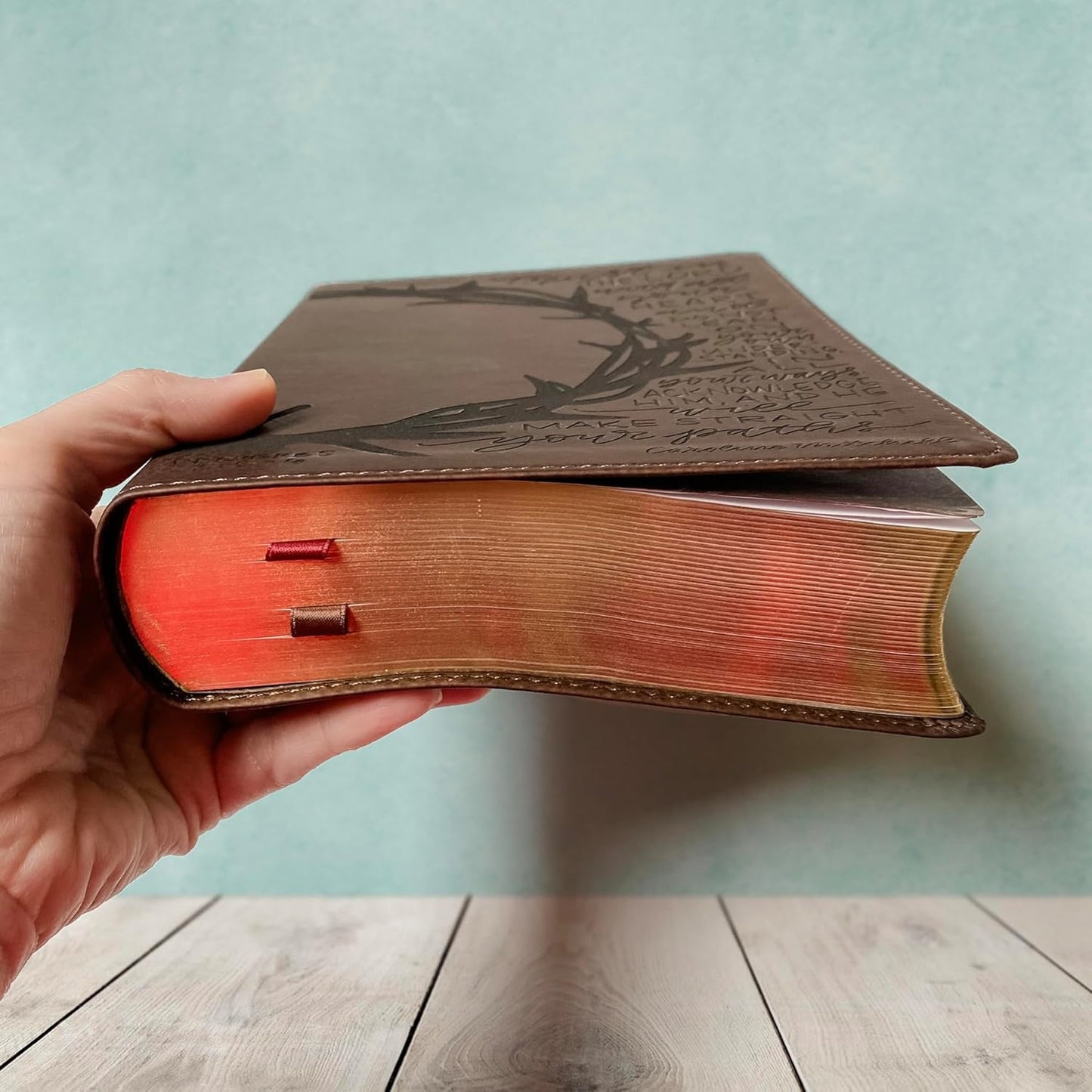 Hand Lettered and Laser Engraved NIV Reference Leathersoft Bible, Proverbs 3:5-6, Personalized Gift, Custom Name Engraving Available