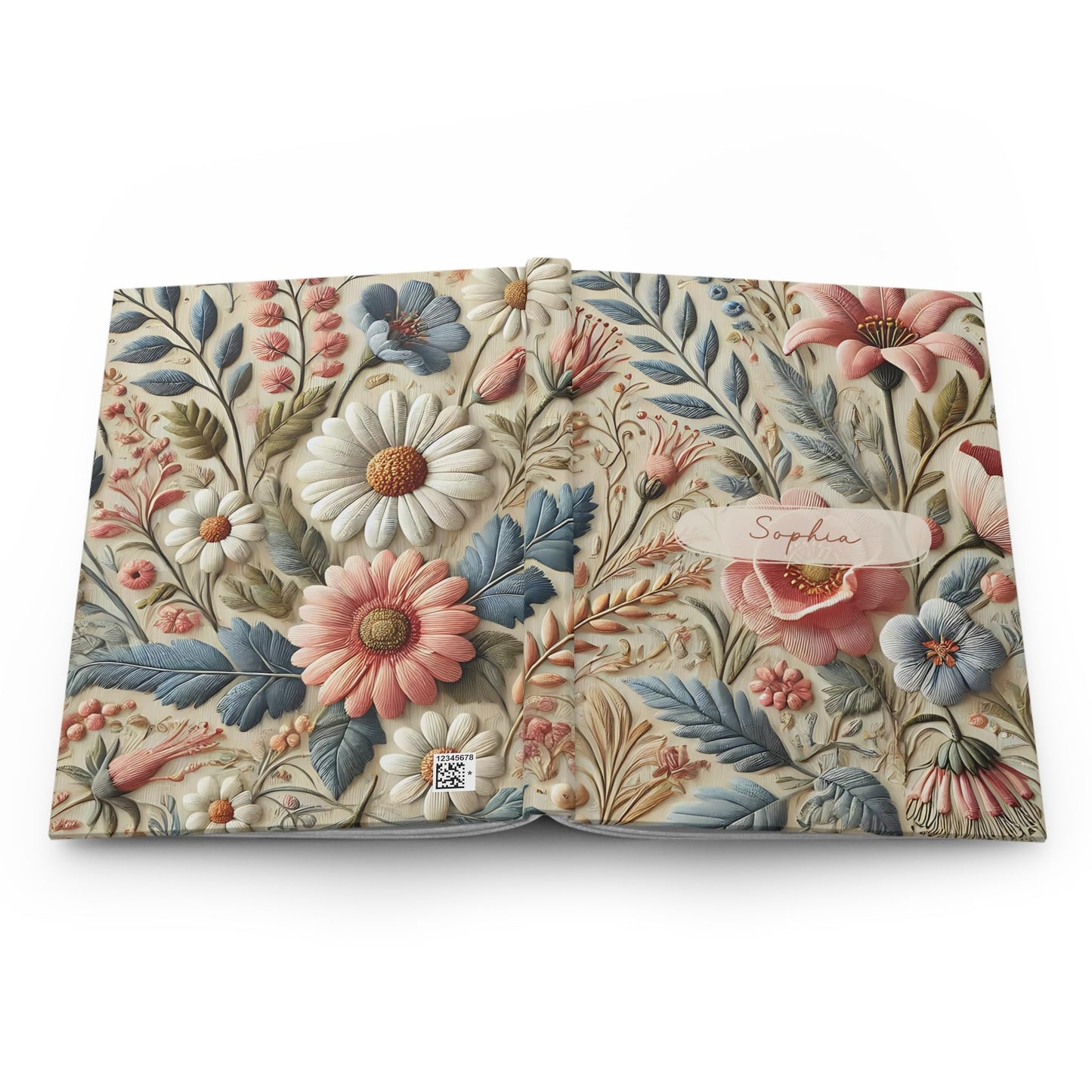 Jaboor Magics Wild BloomCustomized Embroidered Floral Notebook Personalized Name Journal Women’s Prayer Journal