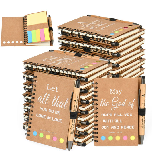 INSADA Christian Gifts Prayer Journal Bulk Notebook with Sticky Notes Christian Journal for Teachers Students Friends Family Christmas gifts(20 sets)