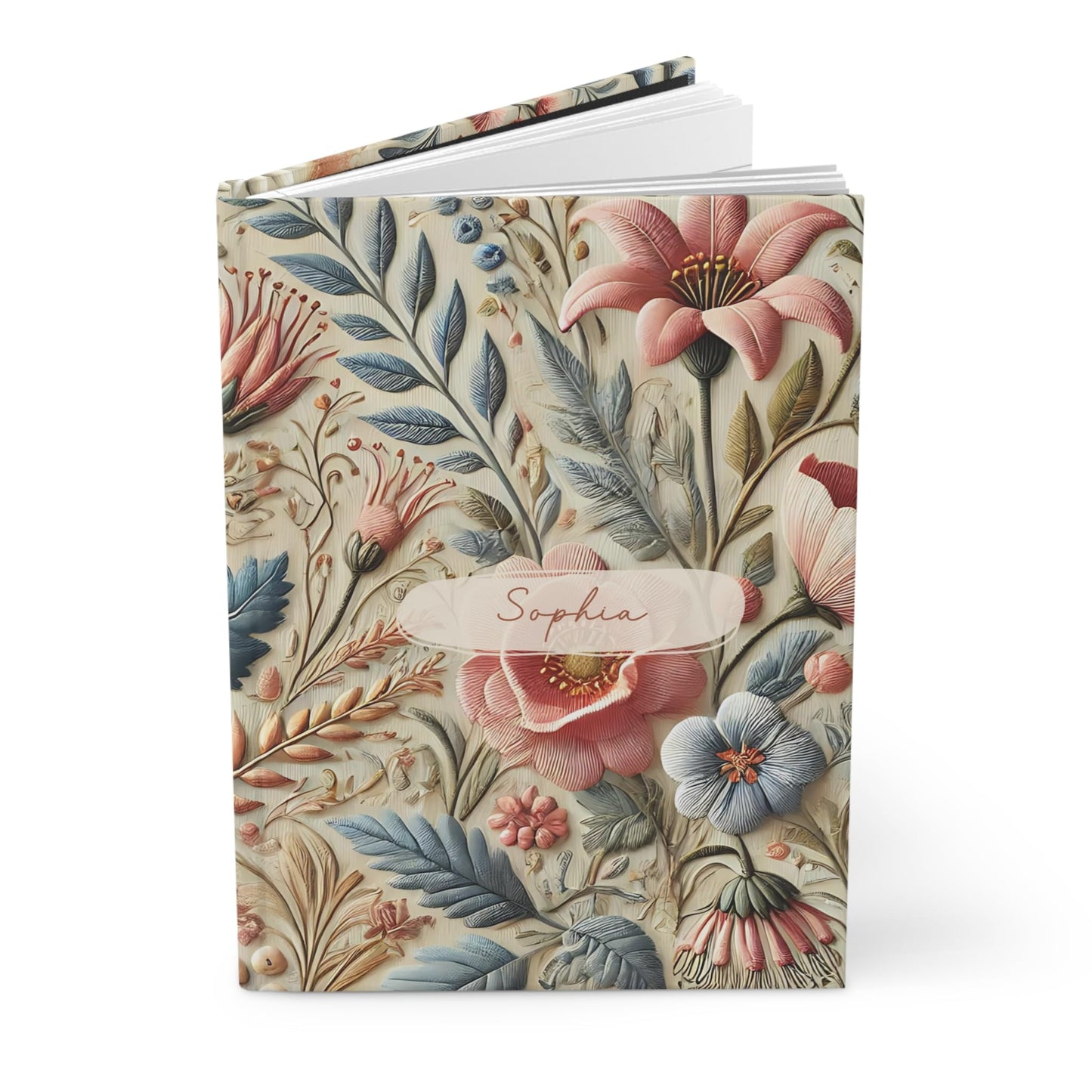 Jaboor Magics Wild BloomCustomized Embroidered Floral Notebook Personalized Name Journal Women’s Prayer Journal