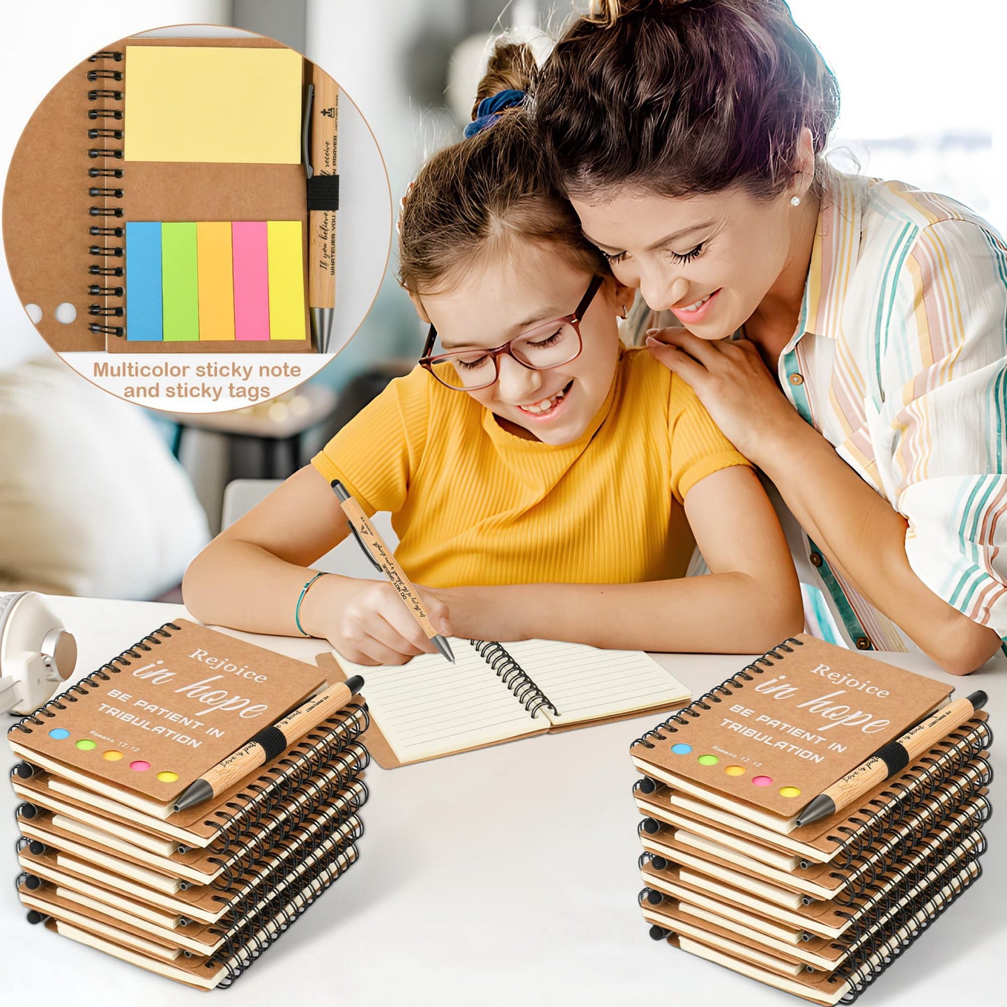 INSADA Christian Gifts Prayer Journal Bulk Notebook with Sticky Notes Christian Journal for Teachers Students Friends Family Christmas gifts(20 sets)