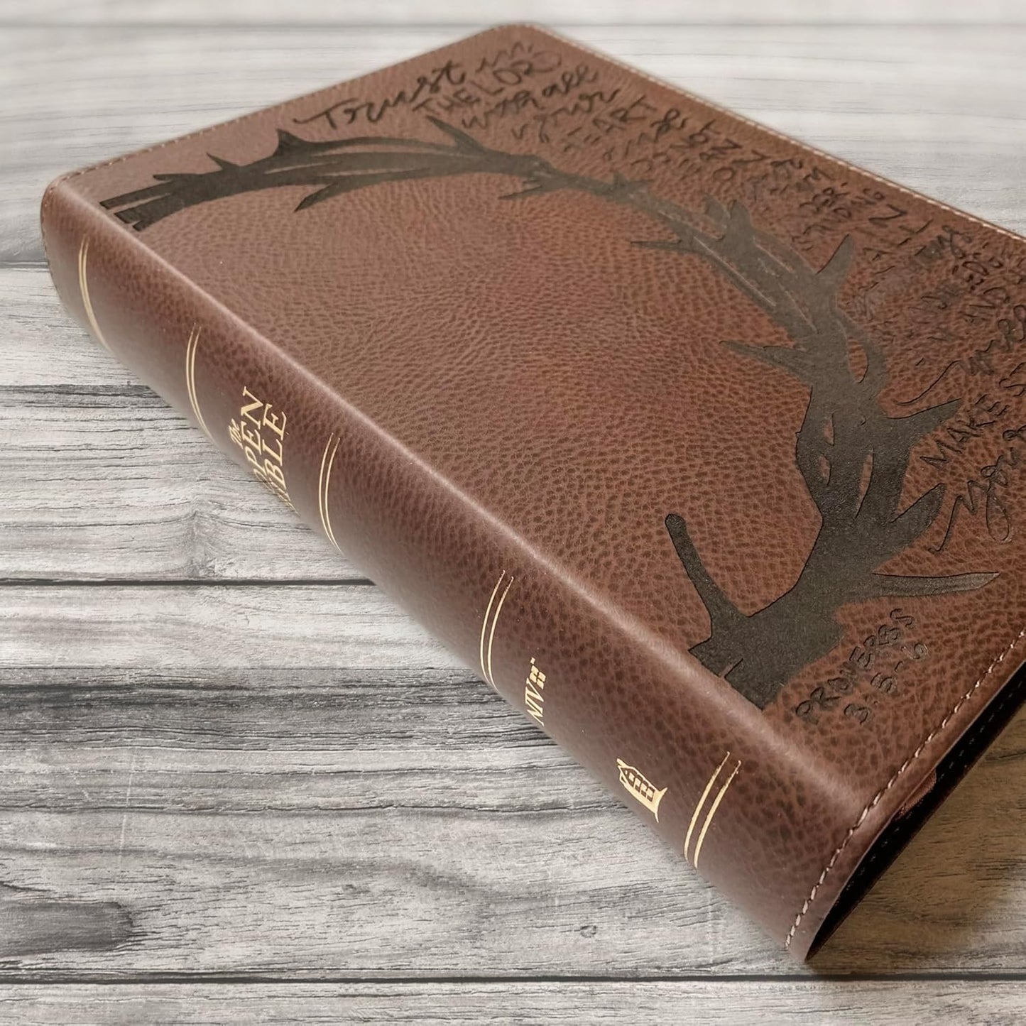 Hand Lettered and Laser Engraved NIV Reference Leathersoft Bible, Proverbs 3:5-6, Personalized Gift, Custom Name Engraving Available