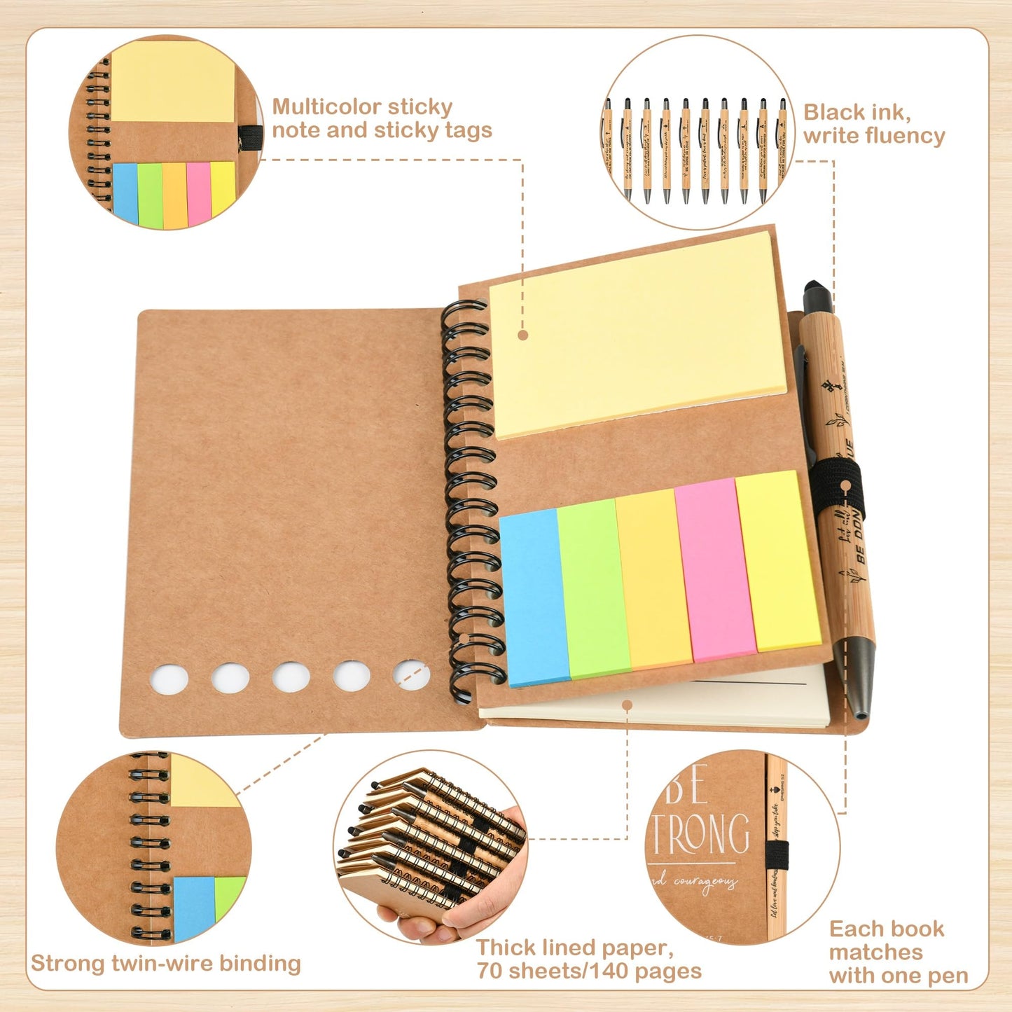 INSADA Christian Gifts Prayer Journal Bulk Notebook with Sticky Notes Christian Journal for Teachers Students Friends Family Christmas gifts(20 sets)