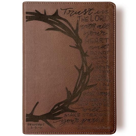 Hand Lettered and Laser Engraved NIV Reference Leathersoft Bible, Proverbs 3:5-6, Personalized Gift, Custom Name Engraving Available